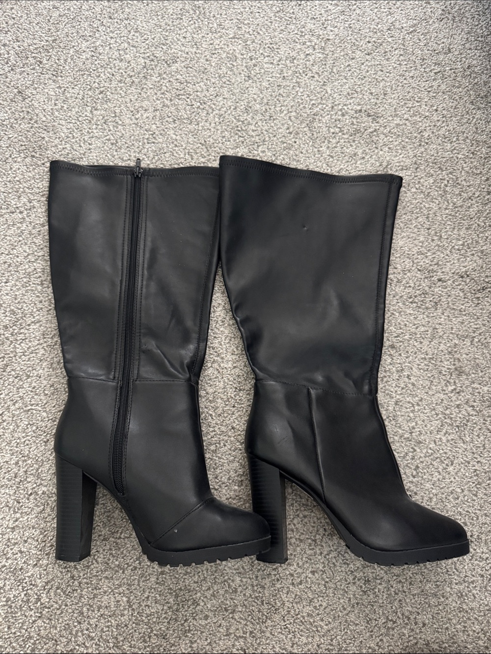 Lane Bryant Black Mid-Calf Block Heel Boots